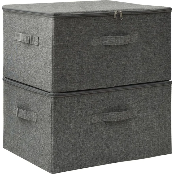 vidaXL Aufbewahrungsboxen 2 Stk. Stoff 43x34x23 cm Anthrazit 332909 – Bild 11