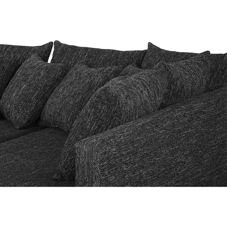 Wohnlandschaft Sofa Couch Ecksofa Eckcouch in Gewebestoff schwarz Minsk XXL – Bild 8