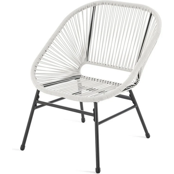 SVITA Balkonset TULUM, (Set, 3-teilig), Garten-Möbel, 2 Stühle, mit Tisch, Weiß – Bild 2