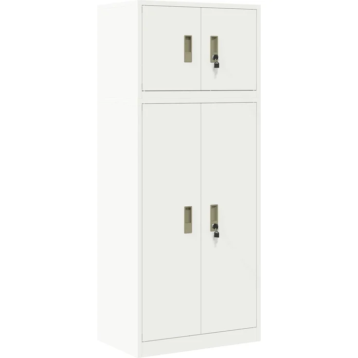 vidaXL Aufbewahrungsschrank 2 stk. Weiß 60 x 40 x 145 cm Stahl 3438698 – Bild 2