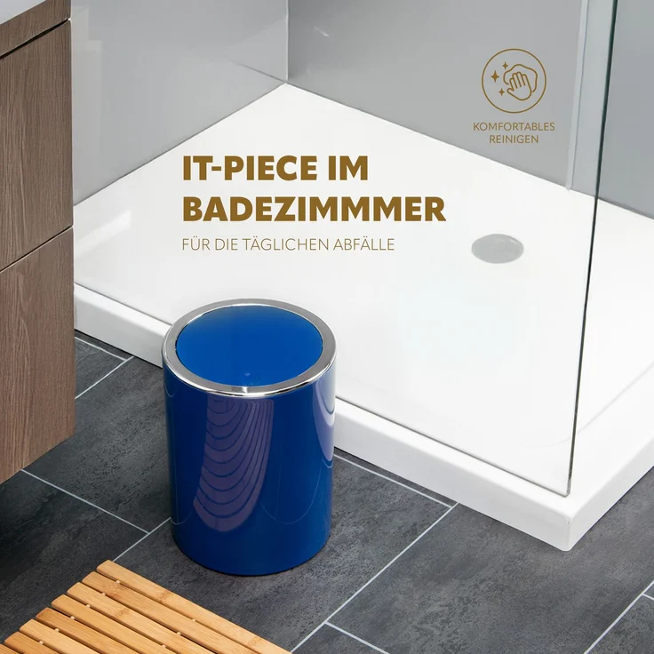 Kosmetikeimer SAVONA 5,5 Liter aus Kunststoff, rund - blau – Bild 4
