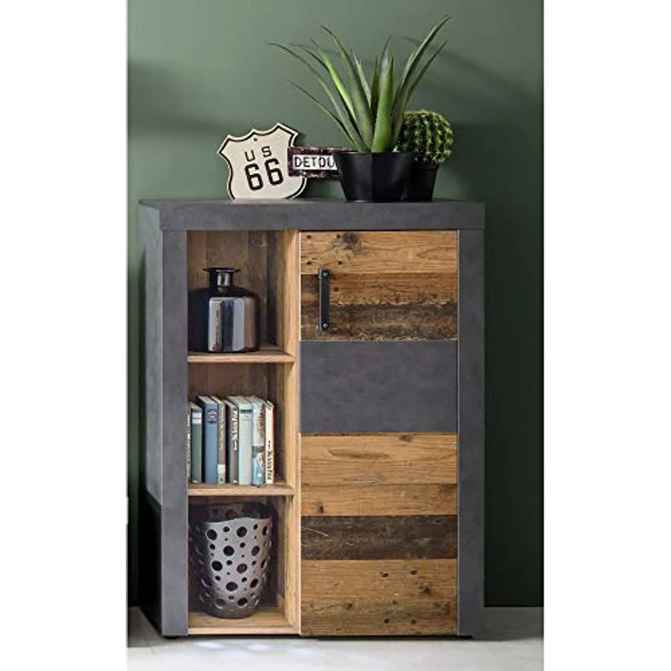 trendteam smart living IndyWohnen:Ko. GraphitGrauMatera-Old Wood NB,Fr. Old Wood NB,Abs. Graphit Grau Matera NB,Anbauwand – Bild 3