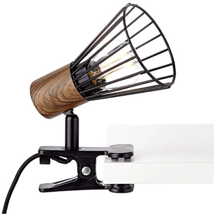 Brilliant Leuchten No. 78101-76 Klemmleuchte Manama E14 holz schwarz-matt – Bild 1