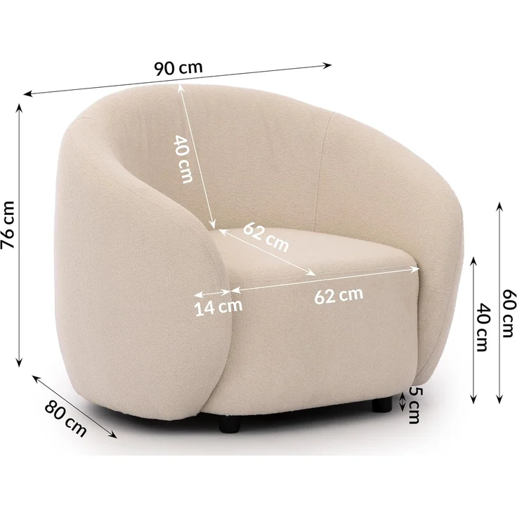 S-Style Möbel Polstergarnitur 3+2+1 Roundi, Bouclé, Luxus & Moderne Kollektion – Bild 5