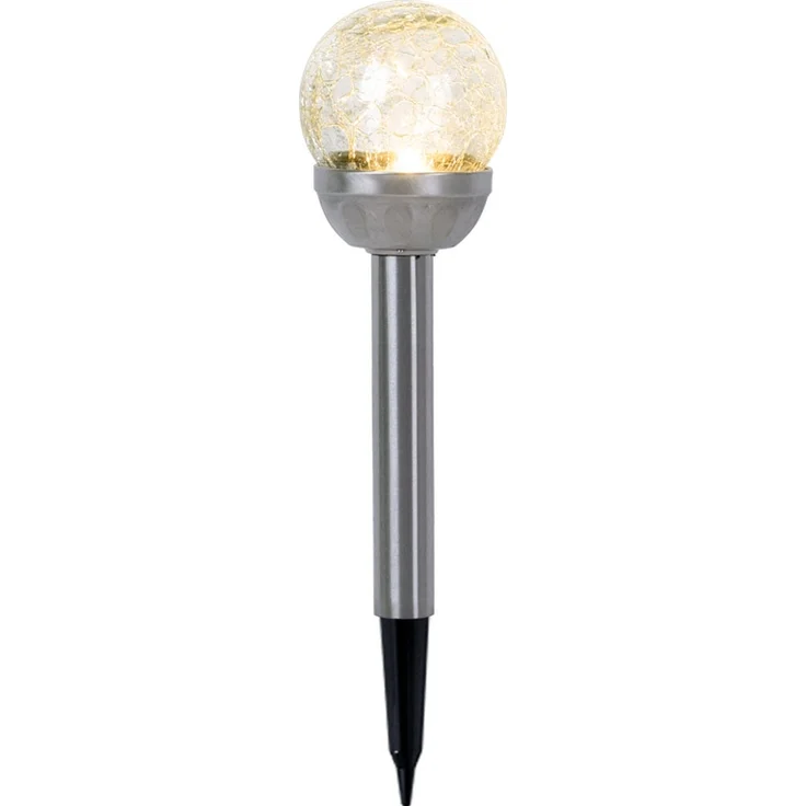 4er Set LED Solarleuchte, Glaskugel, Erdspieß, H 34,5 cm – Bild 9