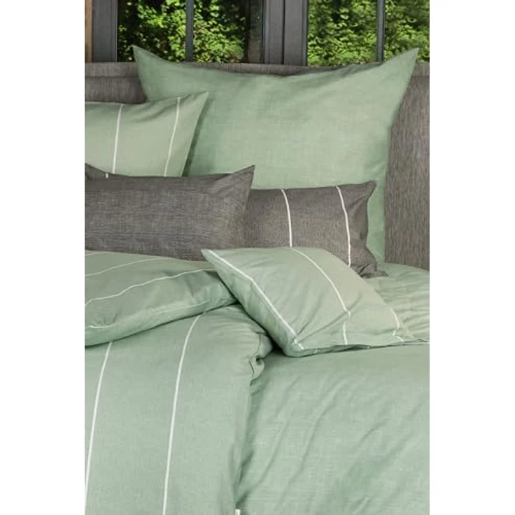Esprit Bettwäsche HARP Renforcé Kissenbezüge und Bettwäsche, Baumwolle, 2 teilig, 40 x 40 cm 2er Pack in Grün – Bild 3