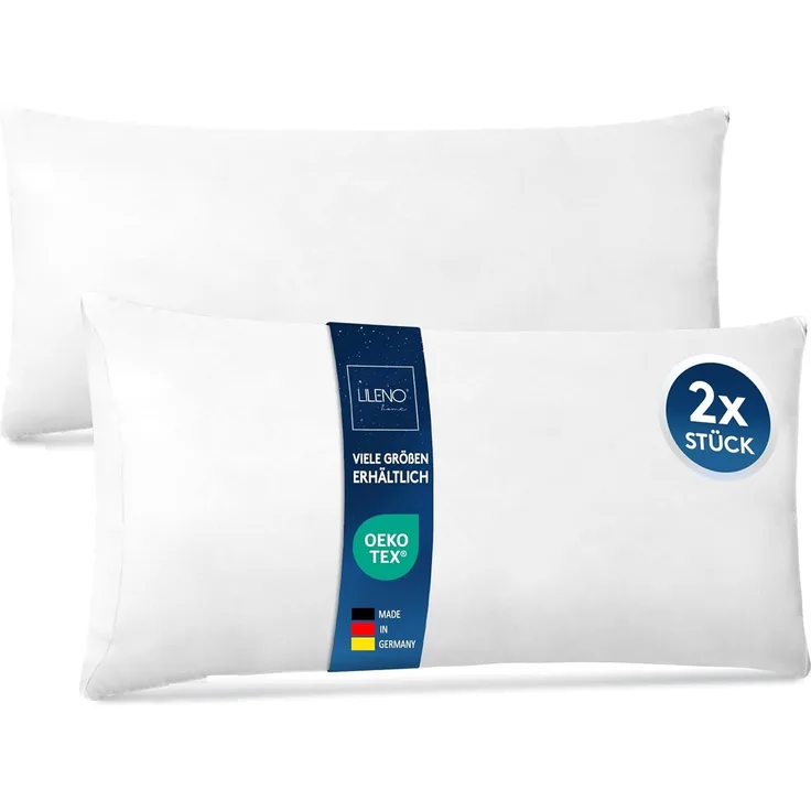 LILENO HOME 2er Set Kissenfüllung 40x80 cm - 40°C waschbares Innenkissen geeignet für Allergiker - Polyester Kisseninlet als Couchkissen, Sofa Kissen, Cocktailkissen und Kopfkissen