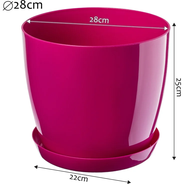KADAX Blumentopf mit Ständer, Kunststoffabdeckung, Blumentopf, 28 cm, Rosa, für Blumen – Bild 2