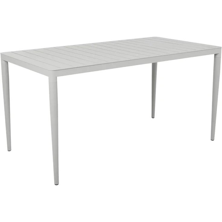 Gartenesstisch Bigby aus Aluminium, modern, hellgrau, rechteckig, 144x76 cm, für 4–6 Personen – Bild 1