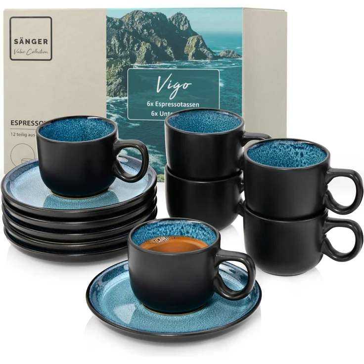 SÄNGER Espressotassen Set Vigo 12 teilig für 6 Personen – Bild 1