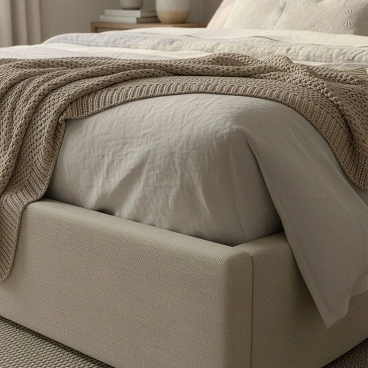 HOME DELUXE LED Bett SORINA inkl. Matratze Beige - 160 x 200 cm – Bild 3