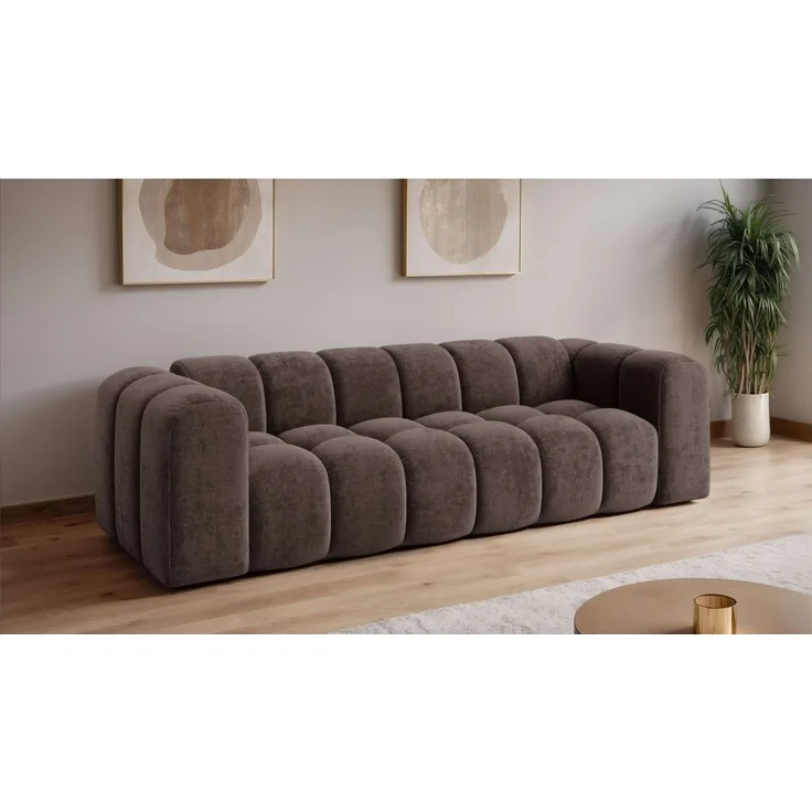 OTTO home Big-Sofa KALLIE Design-Sofa mit Steppung, Bubble-Optik, Breite 248 cm, Wellenunterfederung, hoher Sitzkomfort und modernes Design