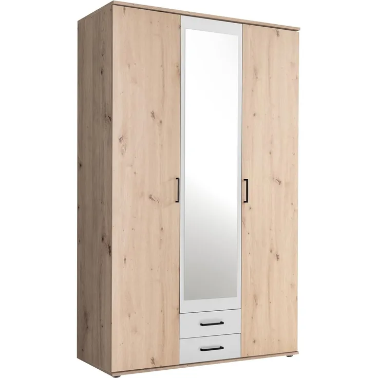 Pol-Power Drehtürenschrank CHICAGO - Schlafzimmer Drehtürenschrank in Artisan Eiche-Weiß