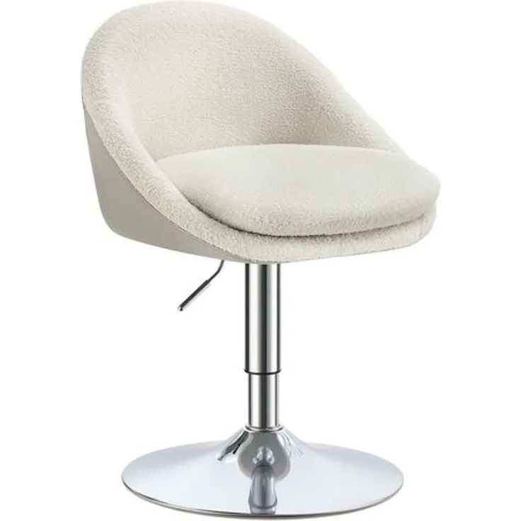 Vasagle Stuhl verstellbar, Schminkstuhl, Bürostuhl, drehbar, Barhocker mit Rückenlehne und Sockel, Stahl, für Theke, Büro, Schminktisch, Esszimmer
