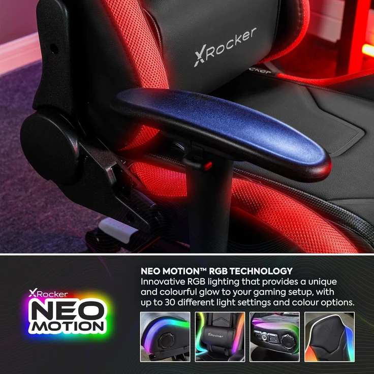 X Rocker Agility Compact eSports - Gaming-Bürodrehstuhl für Kinder & Teenager mit LED-Beleuchtung – Bild 7