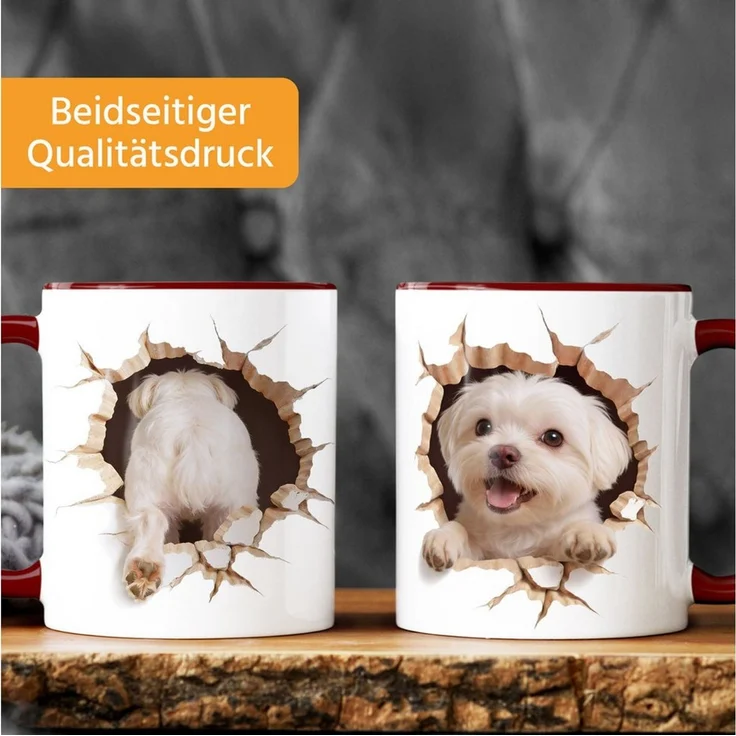 MoonWorks Tasse Tasse für Malteser-Halter Geschenk Hundebesitzer Tierfreunde, Keramik – Bild 3