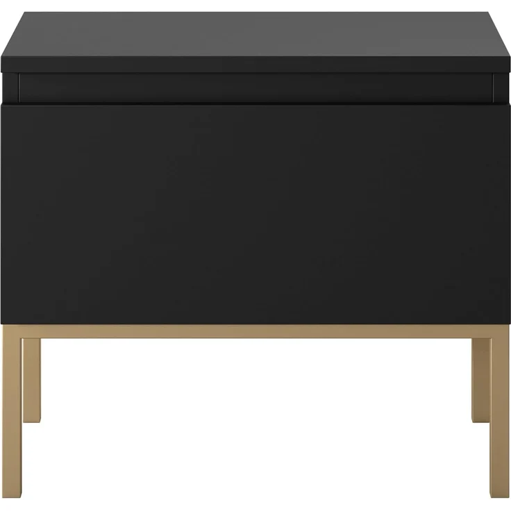 Selsey 'Bemmi' Nachttisch, schwarz mit goldenem Metallgestell ca. 43 x 49 x 32 cm – Bild 6