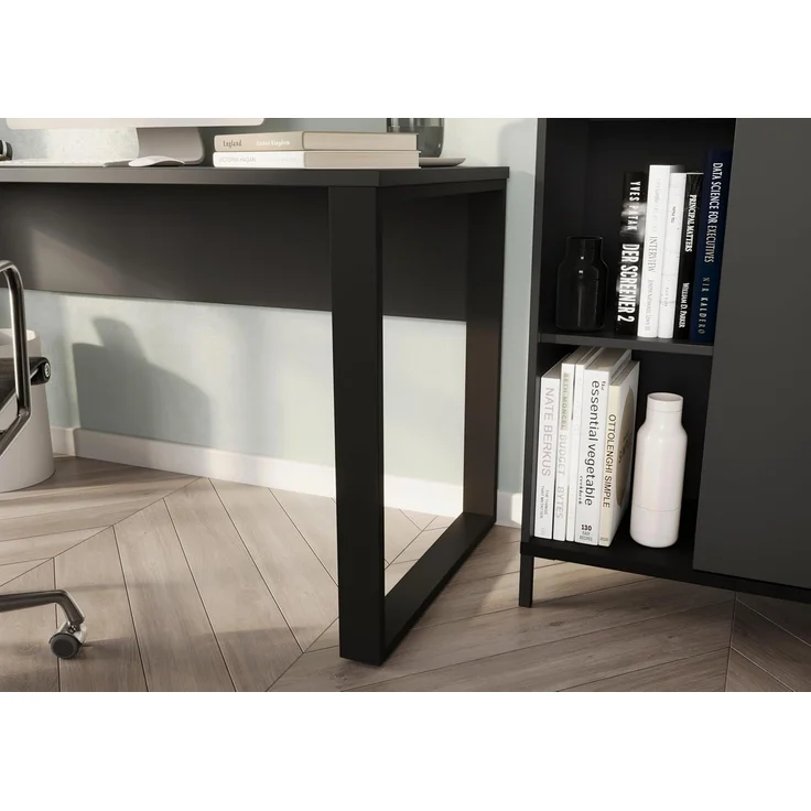 Germania Schreibtisch GW-Rovigo 9762-613, in Graphit/Schwarz, mit Metallfüßen, 150 x 74 x 60 cm – Bild 5