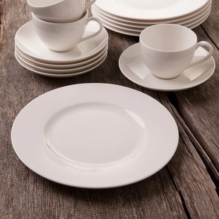 vivo Villeroy & Boch Group Kaffeeservice Basic White (18-tlg), 6 Personen, Fine China-Porzellan, Made in Germany, Fine China Porzellan – Bild 2