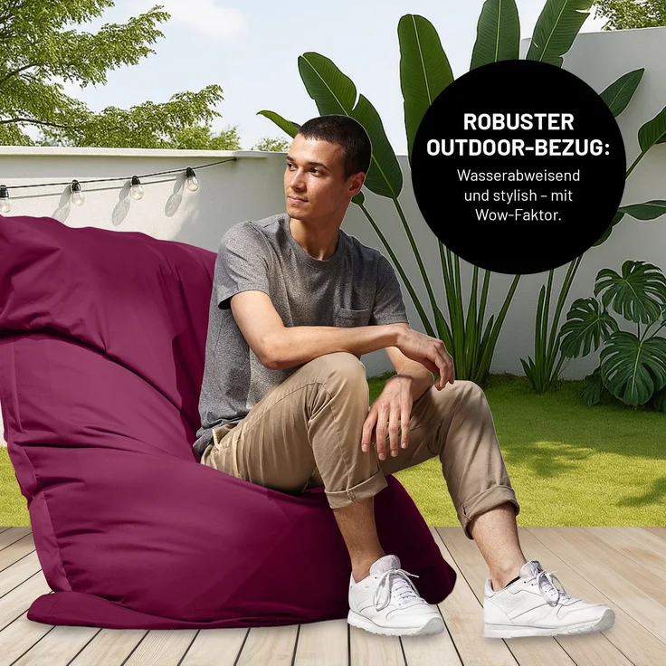 Lumaland Sitzsack Classic XXL All-in-One Set | Riesen Sitzsack XXL mit Cord & Outdoor Bezug für drinnen & draußen | Sofa Sessel mit im Innensack sicher verpackter EPS-Füllung – Hüllen Easy wechselbar – Bild 6