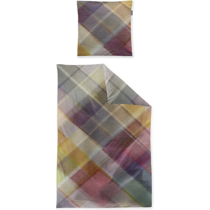 Irisette Flausch Cotton Bettwäsche Zobel 8731-90 Kariert bunt 135x200 – Bild 2