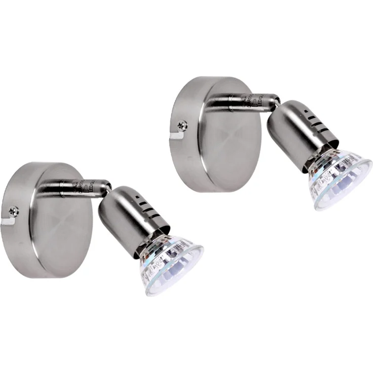 2er Set RGB LED Wandleuchte, verchromt, beweglich, T 14 cm – Bild 1