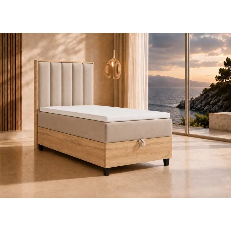 Best for Home Boxspringbett Einzelbett Trinity K-10 mit Bettkasten & Komfort Topper T30 (Bett, Polsterbett mit Stauraum, Jugendbett, Kinderbett versch. Größen, 4-St, 70x200 80x200 90x200 100x200 cm), Verschiedene Liefermöglichkeiten, TOP Preis-Leistung...