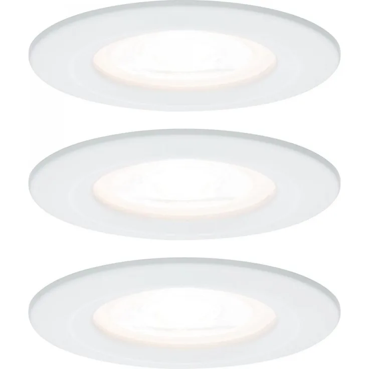 Paulmann No. 93478 LED Einbauleuchte Nova rund 6,5W GU10 Weiß 3er-Set starr IP44