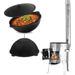 Ø35 Utschak Edelstahl Uchag Campingofen Feuerofen 10L Kazan Kasan Eintopfofen Gulaschkanone