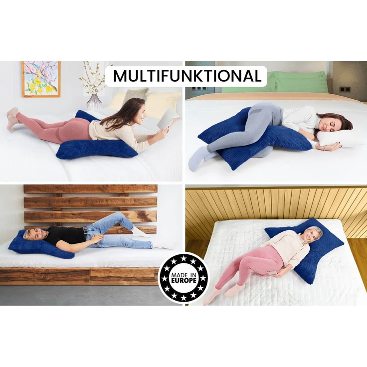Amilian Schlafkissen - Lesekissen für Bett und Sofa - Seitenschläferkissen - Stillkissen, Seitenschläfer, Rückenlage, Schlafkissen für Seitenlage, Kissen mit Füllung und abnehmbarem Bezug - Stillhilfe – Bild 2