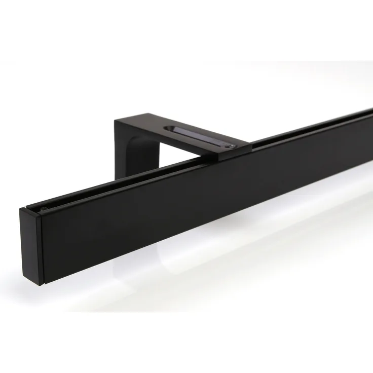 Deco-Raum® Gardinenschiene Innenlauf Loft | Befestigung: Wandträger | Größe: 370cm | Material: Aluminium | Farbe: Schwarz