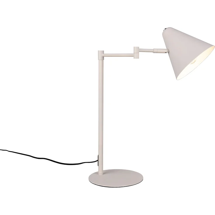Retro Schreibtischlampe COSIMA mit Schwenkarm aus Metall Hellgrau, Höhe 50,5cm – Bild 2