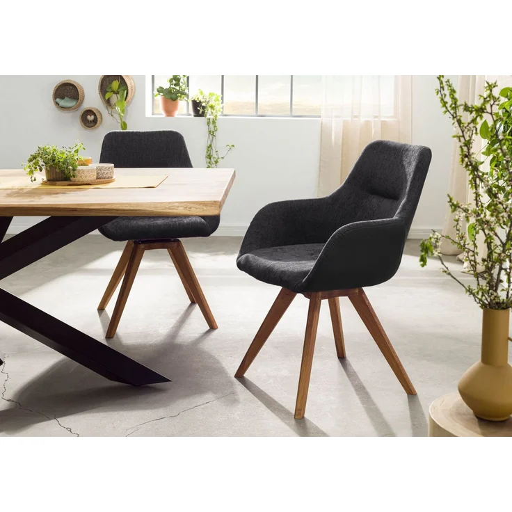 Drehstuhl Wildeiche 56x60x87 schwarz TACOMA #11 – Bild 9