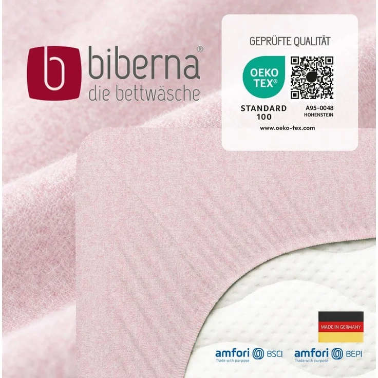 biberna Melange-Flanell Spannbetttuch 0841380 MELANGE UNI, rose, 1x 180x200 cm - 200x200 cm – Bild 6