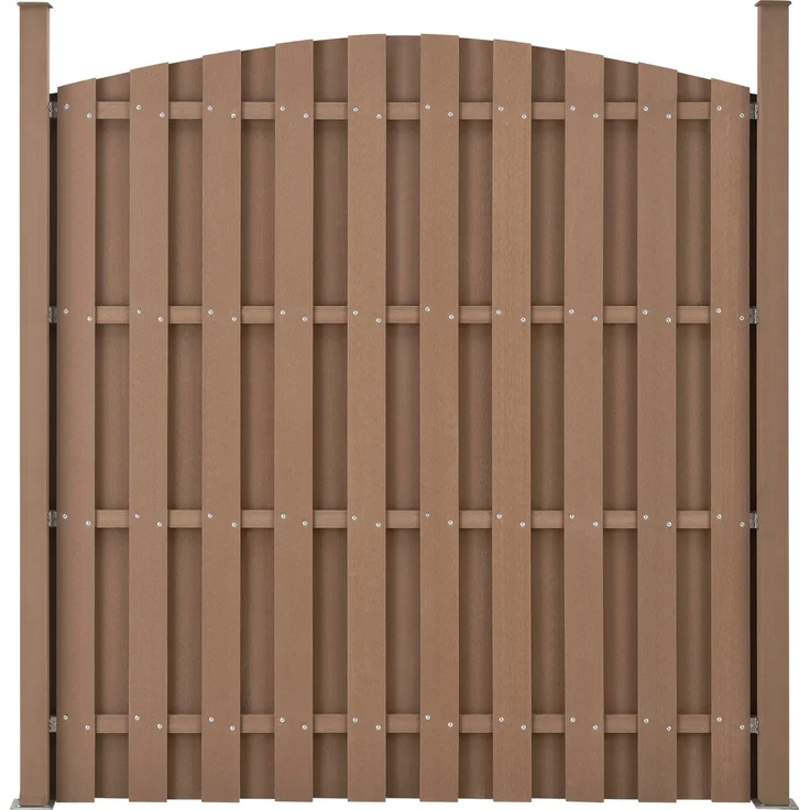 WPC Gartenzaun 185x193 cm Rund Braun neu. holz – Bild 4
