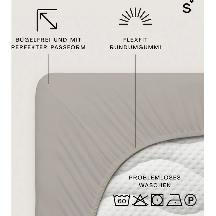Schlafgut Mako Jersey Spannbetttuch Spannbettlaken 180x200 200x200 – Bild 2