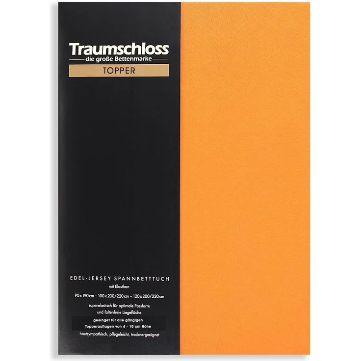 Traumschloss Topper Edel-Jersey Spannbettlaken mandarine 90-120x200-220