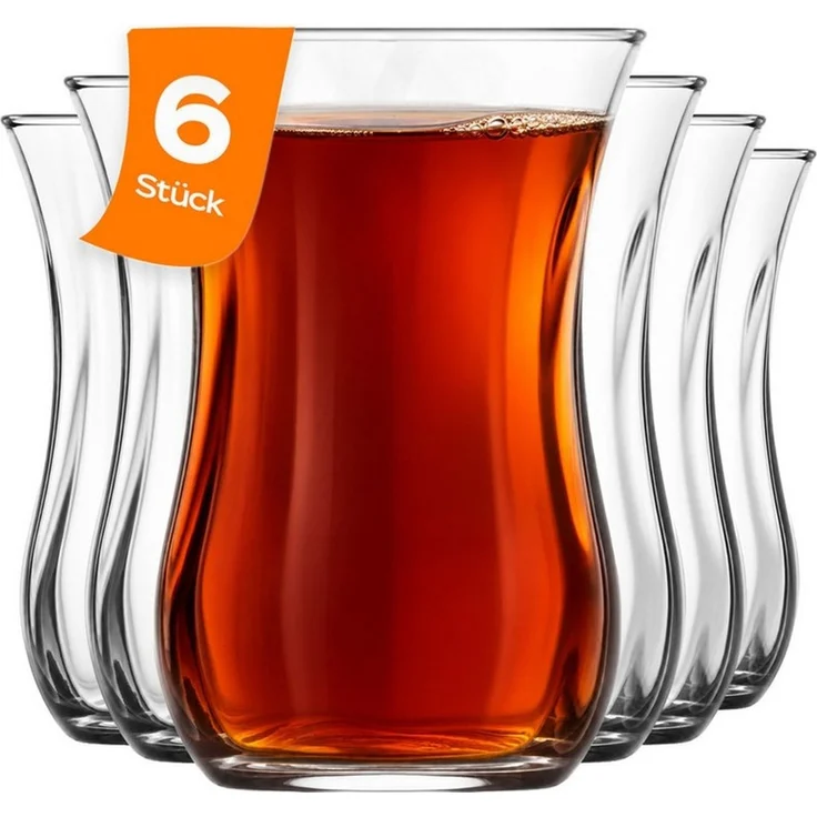 LAV Klasik 6er-Set Teegläser 115 ml – Transparent mit optischer Struktur – Bild 1