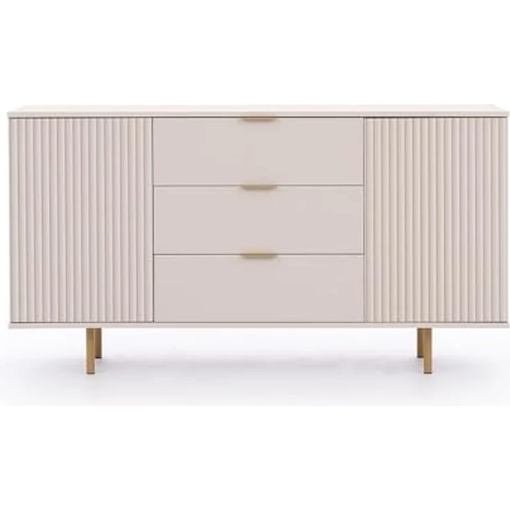 Lomadox Sideboard NADOR-132, 150cm breit, Kaschmir, goldfarbene Metallgriffe und -füße – Bild 5