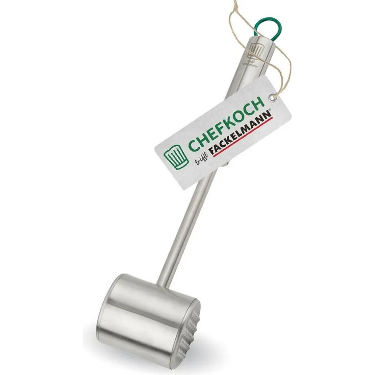 Chefkoch trifft Fackelmann Fleischklopfer Edelstahl Fleischklopfer 85x60mm – Perfekt für zartes Fleisch