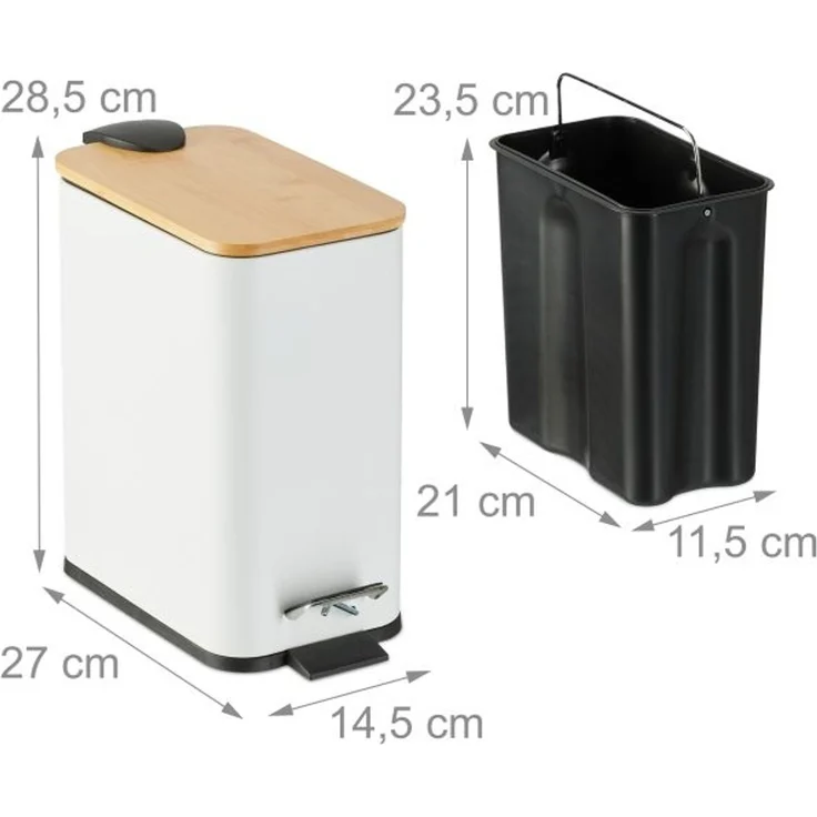 Bad Mülleimer 5 l mit Bambusdeckel – Bild 4