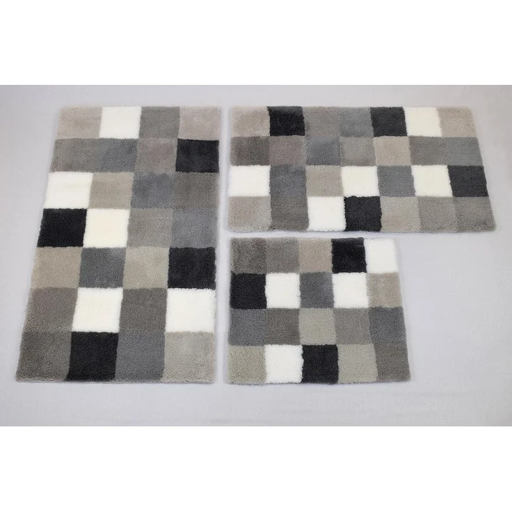 Kleine Wolke Badematte Caro, Höhe 25 mm, rutschhemmend beschichtet, fußbodenheizungsgeeignet, Kunstfaser, rechteckig, Badteppich, modernes Karo-Muster, Pastell-Farben, waschbar – Bild 5
