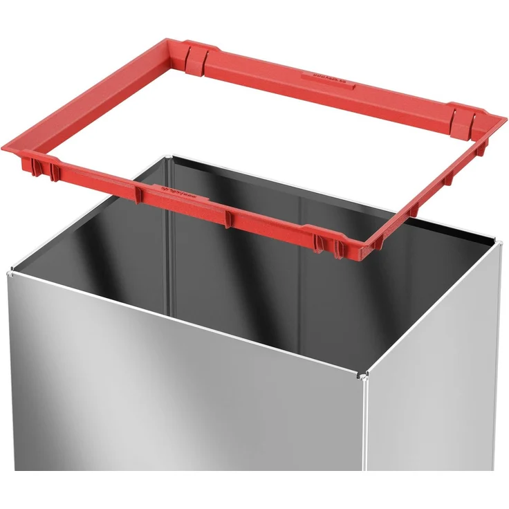 Hailo 'Big-Box Swing XL' Standmülleimer mit selbstschließendem Schwingdeckel, Stahlblech, 52 Liter, Edelstahl – Bild 3