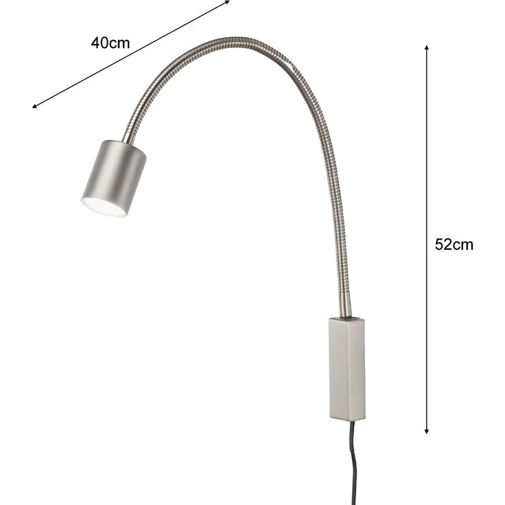 2er SET Wandlampen & Bettlampen Silber, Schwanenhals Leselampen, Breite 6cm – Bild 4