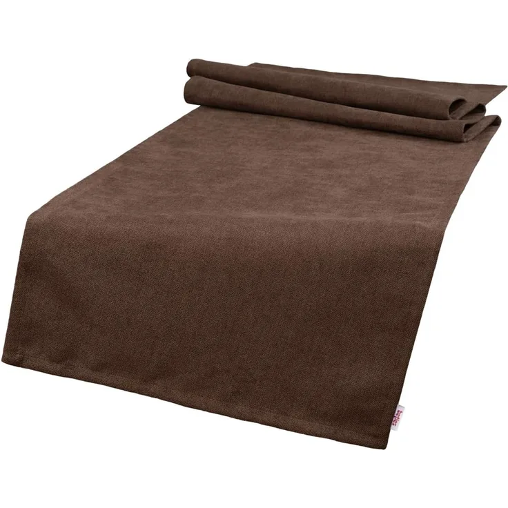 beties Tischläufer FarbTon (1-tlg, 1 Stück Tischläufer), Chenille-Haptik Raumausstatter Qualität ca. 40x220 cm kaffee-braun