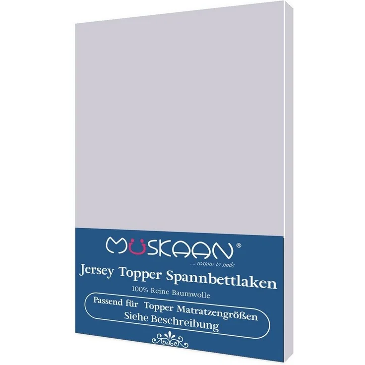 Müskaan Spannbettlaken Spannbettlaken für Topper-Matratzen, 100% Baumolle, (1 Stück), gummizug – Bild 2