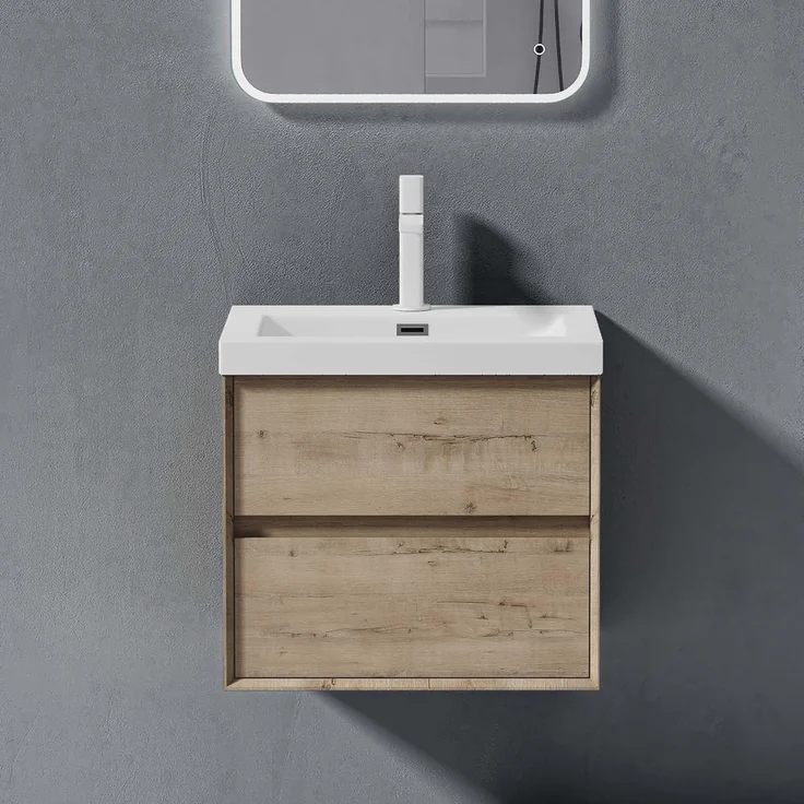 doporro Badmöbel-Set Badmöbel Set Badezimmermöbel Badezimmer Mineraguss Waschbecken Rimo – Bild 1