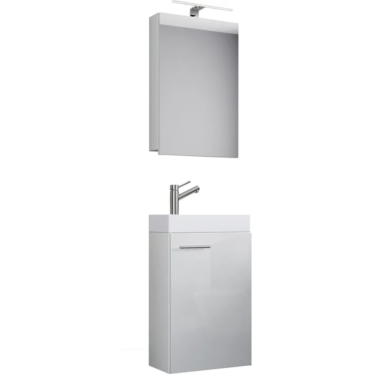 Slito Bad Möbel Set Waschbecken Unterschrank Wandspiegel Badezimmer Waschtisch