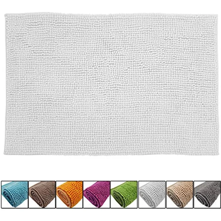 DILUMA Badematte Badematte Chenille 50x80 cm – Badteppich mit kuscheligem Flor, Polyester, rechteckig, Rutschhemmende Beschichtung, schnell trocknend, hohe Saugkraft – Bild 9