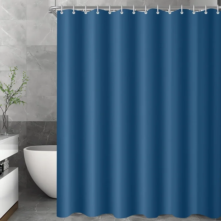 Duschvorhang 100x200 Polyester waschbar Dunkelblau 100 x 200 cm – Bild 1